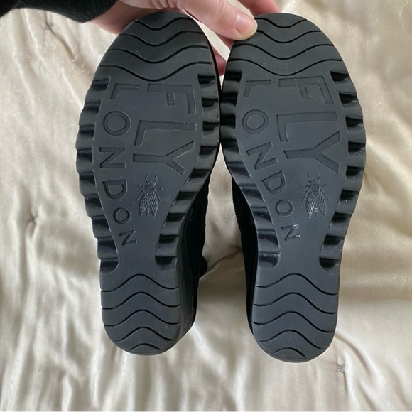 Fly London Yip suede wedge bootie in Diesel Oil Suede black 39 - Picture 7 of 16